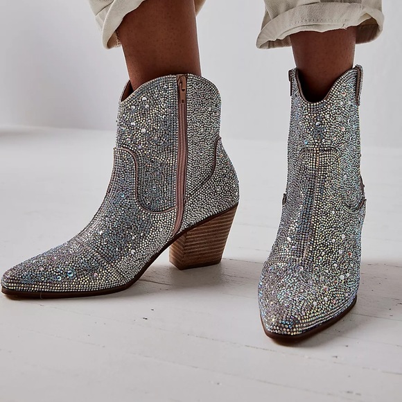 NWT Matisse Party Favor Western Boots - Clear Crystal 7.5 - Picture 2 of 6